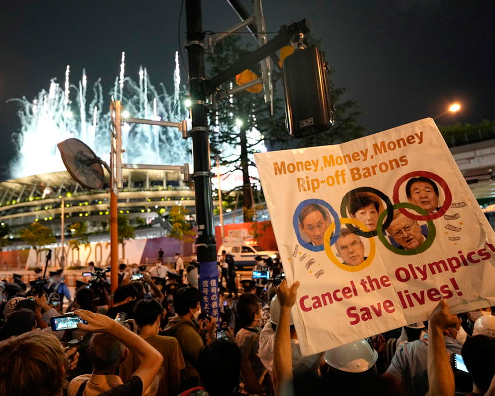 Protestas en inauguración de los Juegos Olímpicos de Tokio 2020