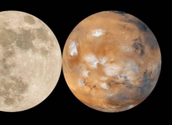 Beso de la Luna y Marte